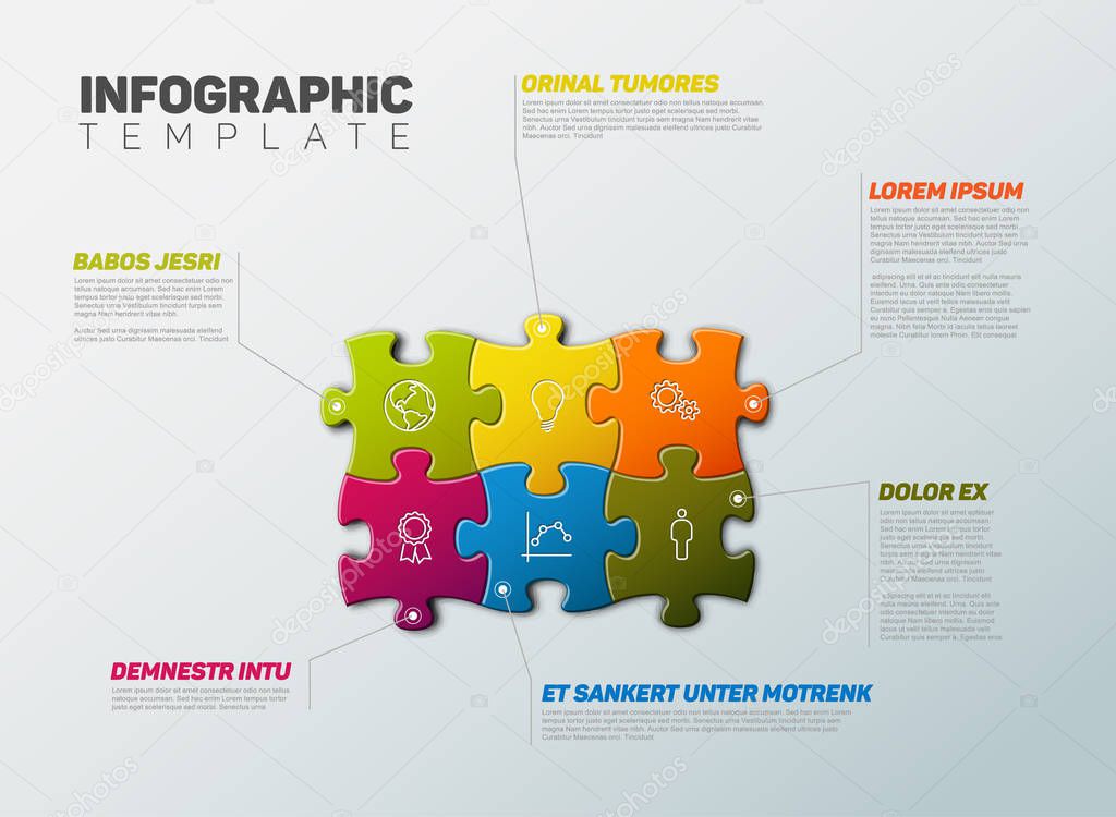 Puzzle Infographic report template 