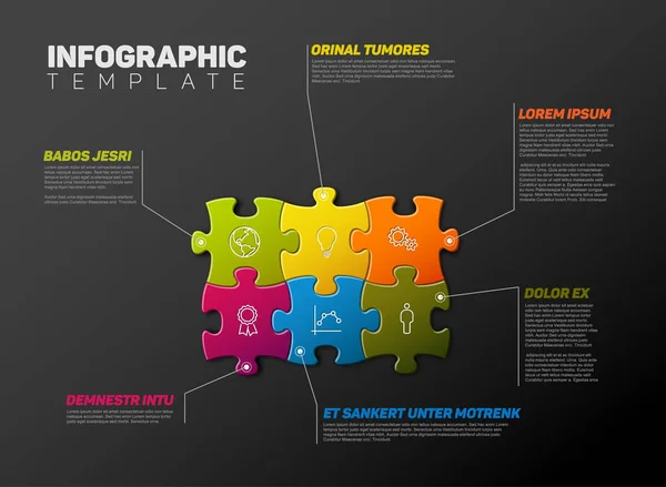 Puzzle Infografisen raportin malli — vektorikuva