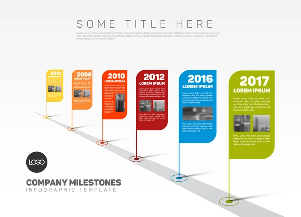 信息图表公司里程碑时间线模板 — 图库矢量图片