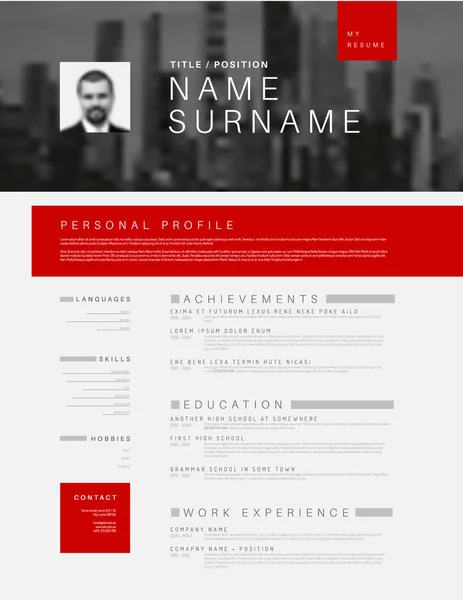 Modelo minimalista cv / resume — Vetor de Stock