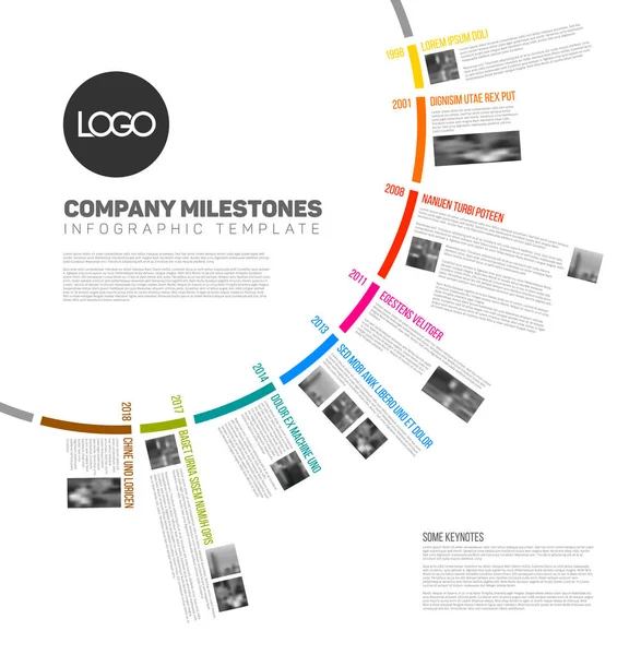 Modelo de relatório de cronograma circular infográfico — Vetor de Stock