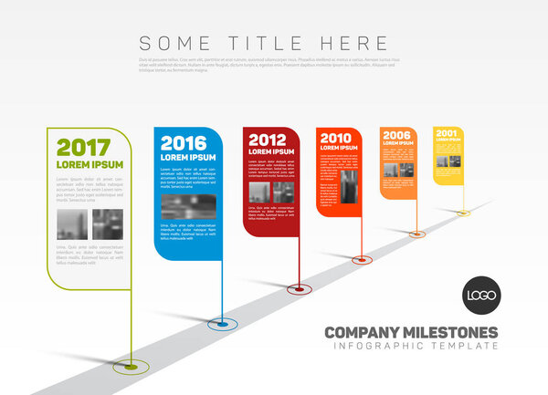Шаблон этапов развития инфографической компании
