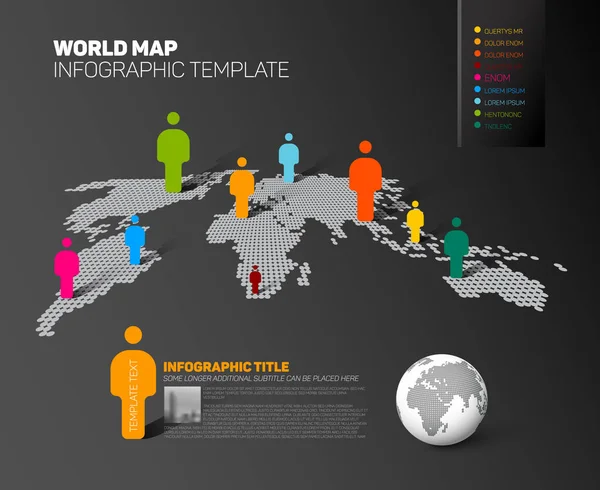 Världen karta infographic mall med siffror — Stock vektor