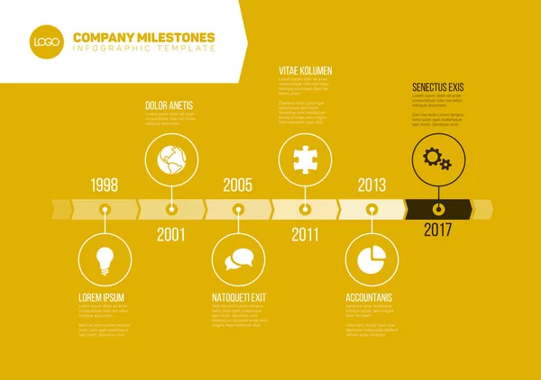 Jalons Modèle de calendrier — Image vectorielle