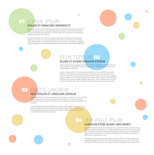 Plantilla de cuatro pasos con círculos — Archivo Imágenes Vectoriales