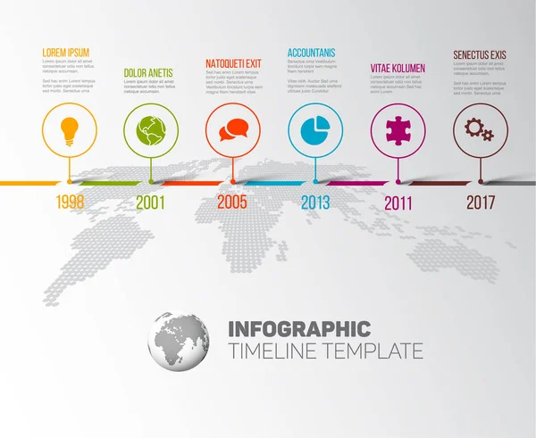 Pietre miliari Timeline Template — Vettoriale Stock