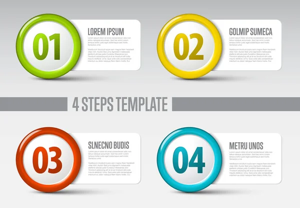 Vier stappen cirkel sjabloon — Stockvector