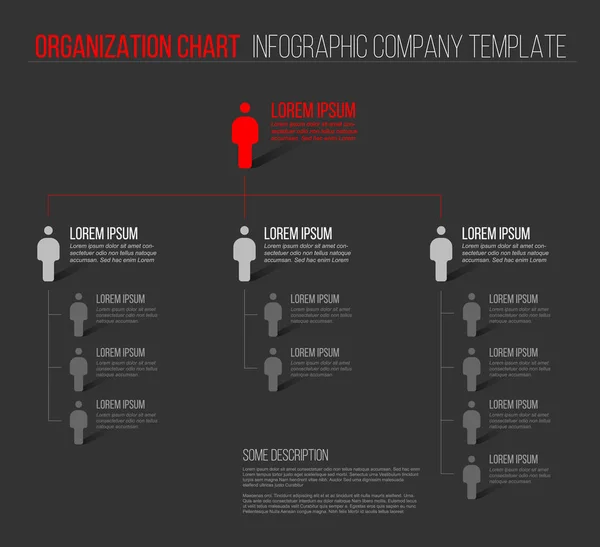 Hierarquia minimalista da organização da empresa —  Vetores de Stock