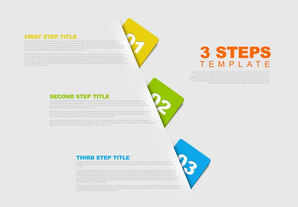 Modèle de progression en trois étapes — Image vectorielle