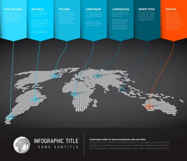 Modelo infográfico mapa do mundo — Vetor de Stock