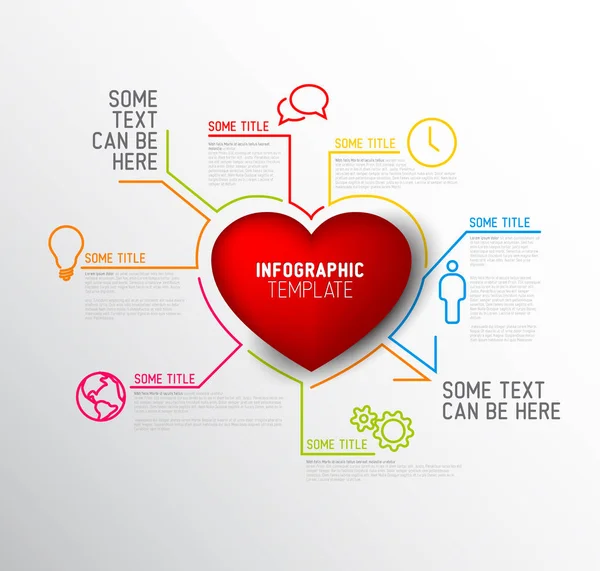 Plantilla de informe de Infografía del Corazón — Vector de stock