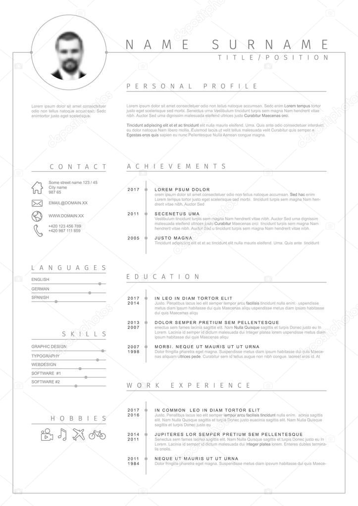minimalist cv / resume template
