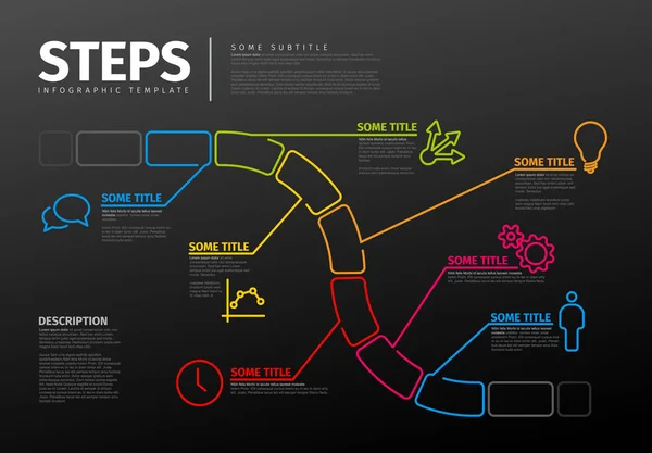 Modello infografico con passaggi — Vettoriale Stock