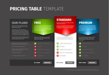hizmet fiyat karşılaştırma tablosu 
