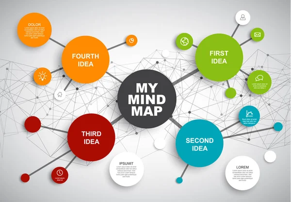 Mind Map Infografik Vorlage — Stockvektor