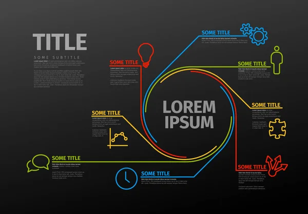 Infographic hálózatdiagram sablonja — Stock Vector