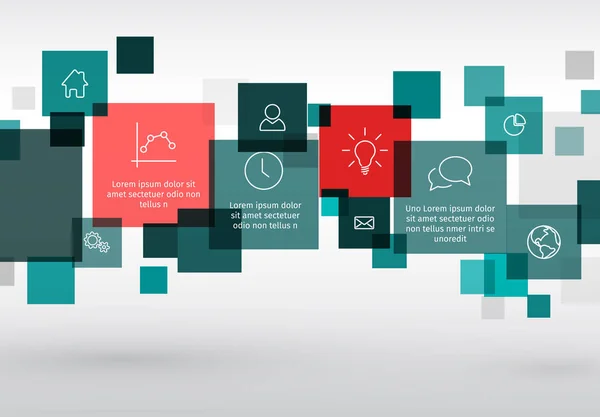 Diagrama con varios cuadrados descriptivos — Archivo Imágenes Vectoriales