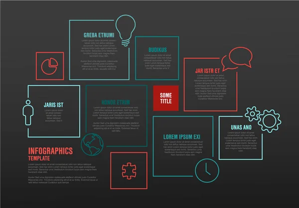 Plantilla infográfica con bloques — Vector de stock