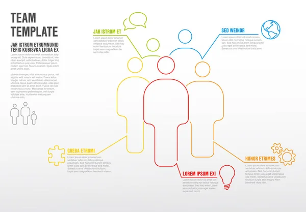 Thinline team infografische Vorlage — Stockvektor