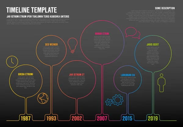 Modello di linea temporale infografica — Vettoriale Stock