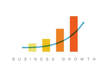 İş büyüme kavramı el ilanı şablonu illüstrasyon bir grafik ile