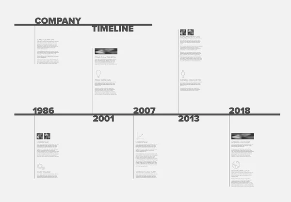 素敵なタイポグラフィとベクター インフォ グラフィック タイムライン レポート テンプレート — ストックベクタ