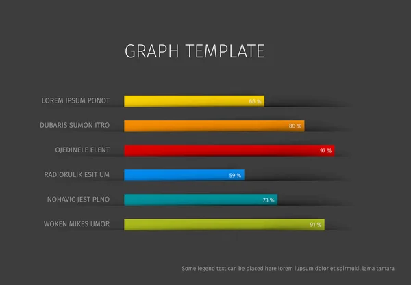 Vector Platte Ontwerp Statistieken Horizontale Grafiek Kolomsjabloon Voor Infographics Gemaakt — Stockvector