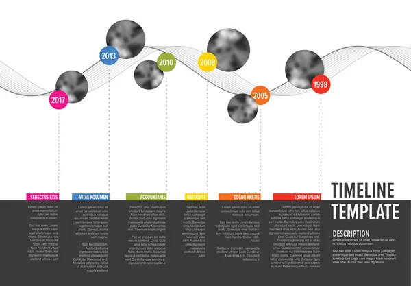 Società infografica pietre miliari Timeline Template — Vettoriale Stock