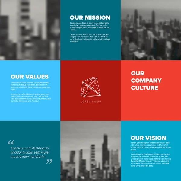 Vorlage Unternehmenskultur Unternehmensmission Vision Und Werte — Stockvektor