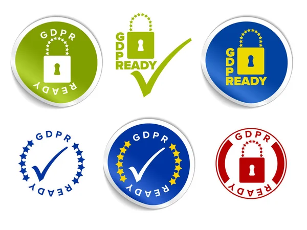 Plantilla Europea Etiquetas Estampillas Etiquetas Gdpr Ready — Vector de stock