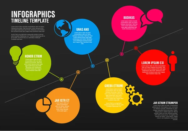 Líneas, círculos e iconos — Vector de stock