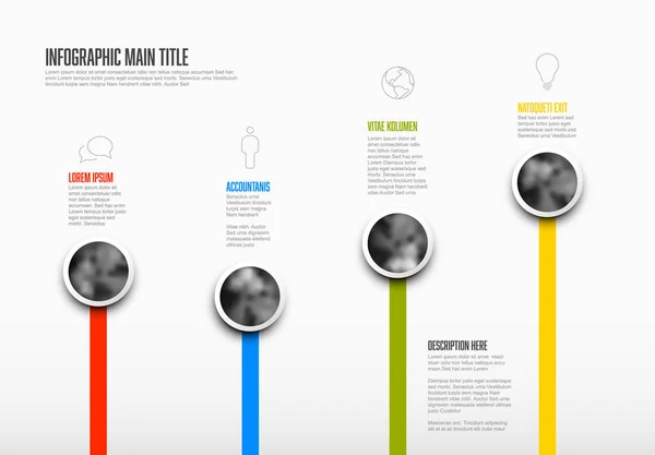 Plantilla Infografía Simple Abstracta Con Cuatro Temas Descripción — Archivo Imágenes Vectoriales