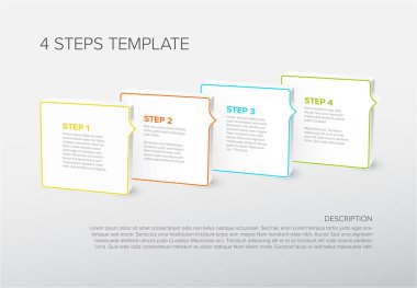 İlerleme adımları için dört vektör kare blok şablonu