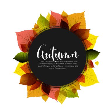 Sonbahar broşürleri etiket şablonu