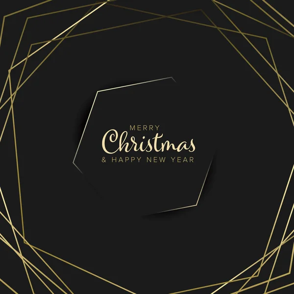 Weihnachtsflyer-Kartenvorlage mit goldenen Elementen — Stockvektor