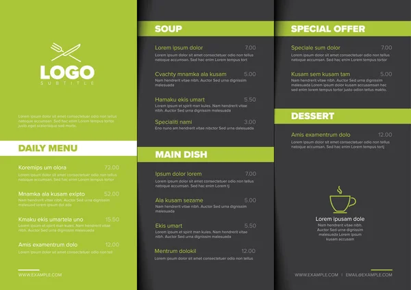Moderne minimalistische restaurant menu sjabloon — Stockvector