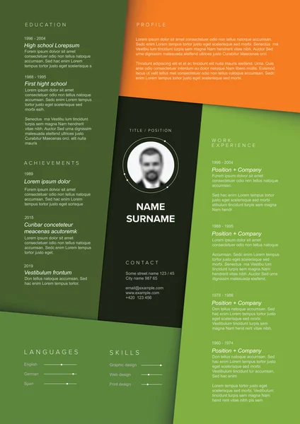 Minimalist green resume cv template — Stock Vector