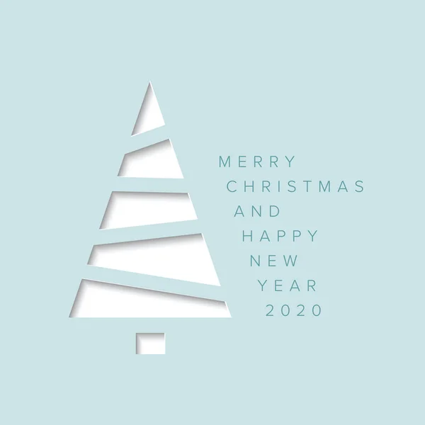 Carte de Noël minimaliste avec arbre de Noël — Image vectorielle