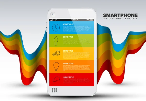 Modello di infografica per smartphone vettoriale — Vettoriale Stock