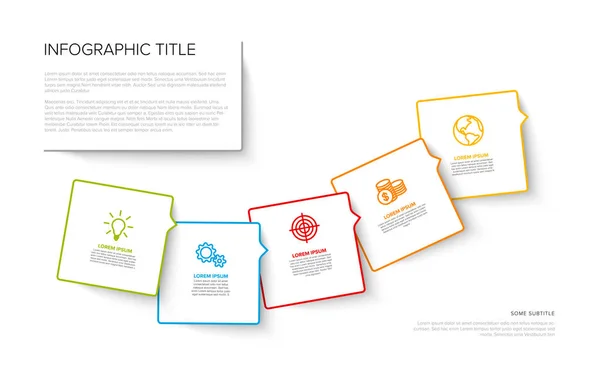 具有五种元素的多功能Infographic模板-轻版本 — 图库矢量图片