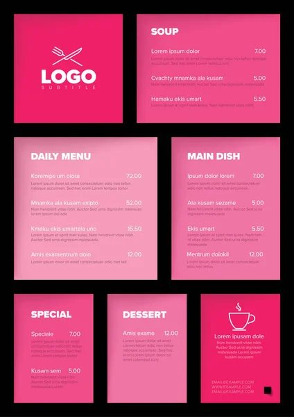 Nowoczesny minimalistyczny szablon menu restauracji — Wektor stockowy