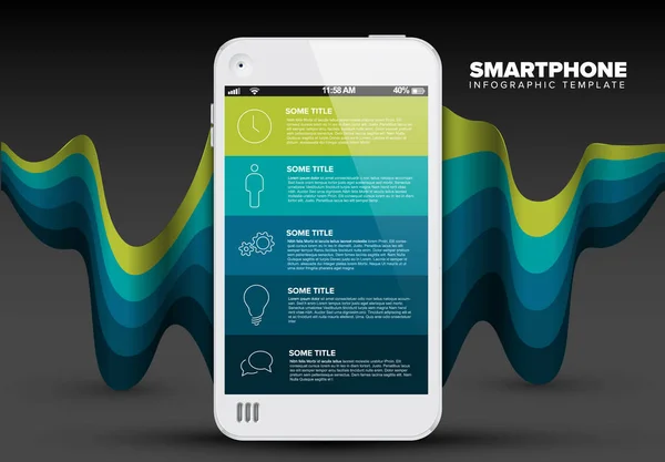 Modelo de infográfico de telefone inteligente vetorial — Vetor de Stock