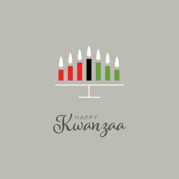 Happy kwanzaa κάρτα πρότυπο με επτά κεριά — Διανυσματικό Αρχείο