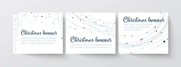 Set of christmas Inline/Medium Rectangle banner templates — Stock Vector