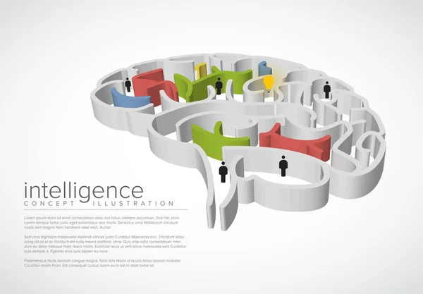 Intelligence illustration conceptuelle — Image vectorielle
