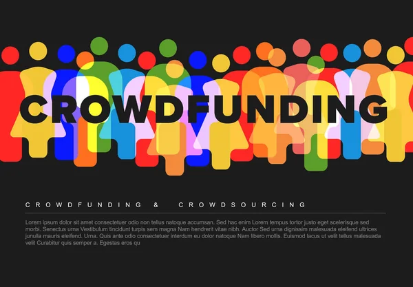 Egyszerű Crowdsourcing koncepció készült emberek ikonok — Stock Vector