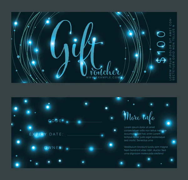 Gift voucher kaartsjabloon — Stockvector