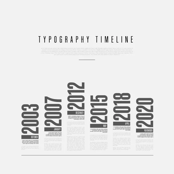 Vector Infographic typography timeline report template — Stock Vector