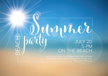 Vektör yaz partisi davet poster şablonu