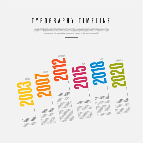 Vector Infographic typography timeline report template — Stock Vector